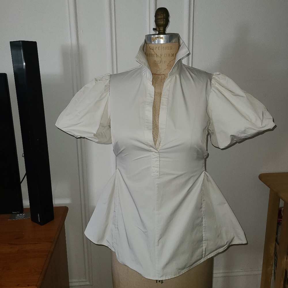 BCBG Ivory Taffeta A-Line Top